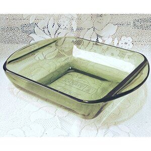 Anchor Hocking Green Square Pan 8" Presence glass baking dish bakeware 2qt